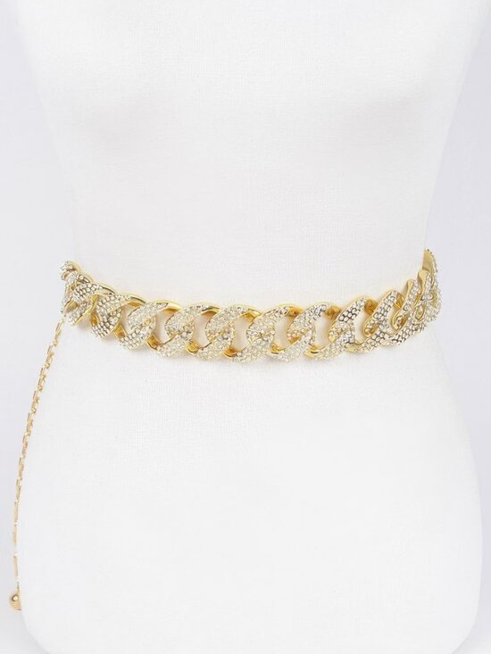 Rhinestone Oversized Plus Size Chain Belt